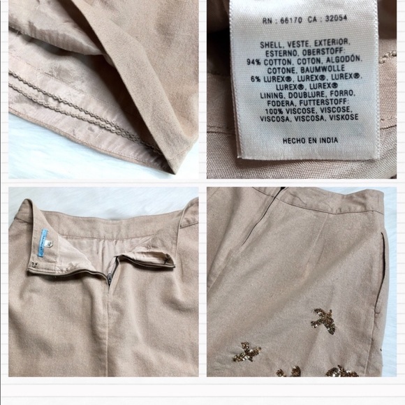 Anthropologie New Leif Notes Bird Sequin Pleated Printed Skirt 6 - Picture 8 of 9